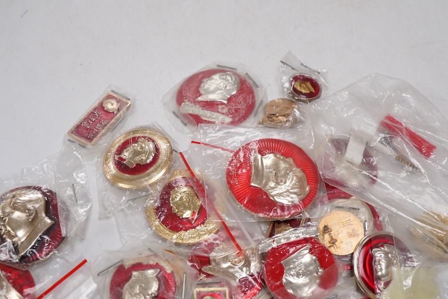 A collection of Chinese Mao Dse Dong badges